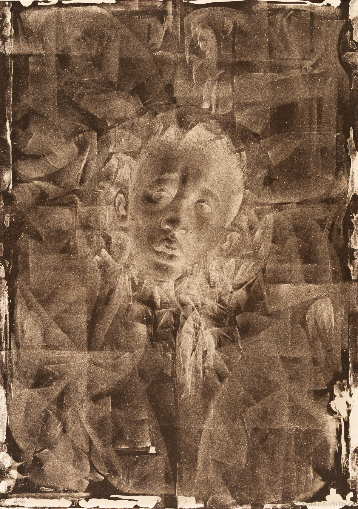 CHARLES WHITE (1918 - 1979) Wanted Poster Series #11 and #11a (Positive and Negative Image).